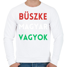 PRINTFASHION Büszke Magyar Vagyok - Férfi pulóver - Fehér férfi pulóver, kardigán