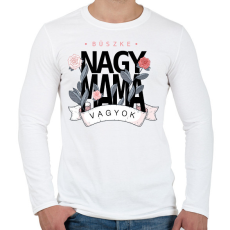 PRINTFASHION Büszke Nagymama vagyok - fekete felirat - Férfi hosszú ujjú póló - Fehér