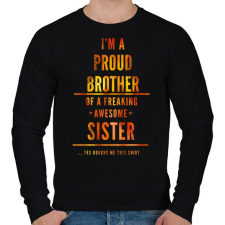 PRINTFASHION BÜSZKE TESTVÉR - Férfi pulóver - Fekete férfi pulóver, kardigán