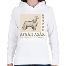 PRINTFASHION Büszke tulajdonos - Afgán agár - Női kapucnis pulóver - Fehér női pulóver, kardigán