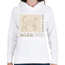 PRINTFASHION Büszke tulajdonos - Agár - Női kapucnis pulóver - Fehér