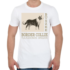 PRINTFASHION Büszke tulajdonos - Border collie - Férfi póló - Fehér férfi póló