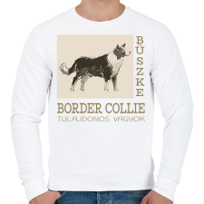 PRINTFASHION Büszke tulajdonos - Border collie - Férfi pulóver - Fehér férfi pulóver, kardigán