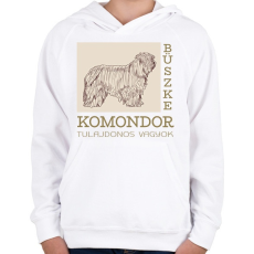 PRINTFASHION Büszke tulajdonos - Komondor - Gyerek kapucnis pulóver - Fehér