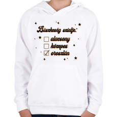 PRINTFASHION Büszkeség szintje - Gyerek kapucnis pulóver - Fehér