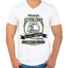 PRINTFASHION Buszsofőr - Férfi V-nyakú póló - Fehér férfi póló