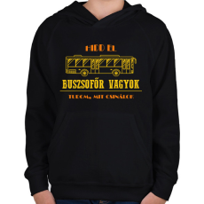 PRINTFASHION Buszsofőr vagyok - Gyerek kapucnis pulóver - Fekete