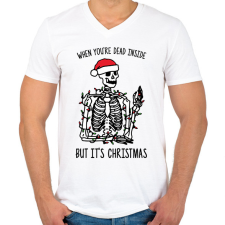 PRINTFASHION But it's Christmas - Férfi V-nyakú póló - Fehér férfi póló