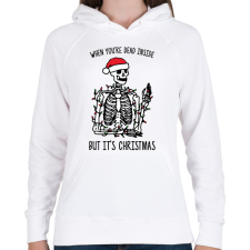 PRINTFASHION But it's Christmas - Női kapucnis pulóver - Fehér női pulóver, kardigán