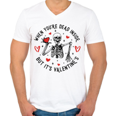 PRINTFASHION But it's Valentine's - Férfi V-nyakú póló - Fehér
