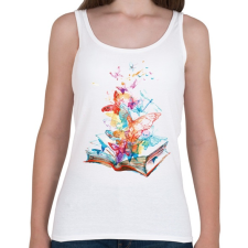 PRINTFASHION Butterfly Book - Női atléta - Fehér női trikó