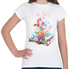 PRINTFASHION Butterfly Book - Női póló - Fehér női póló