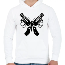 PRINTFASHION Butterfly gun - Férfi kapucnis pulóver - Fehér férfi pulóver, kardigán