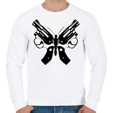 PRINTFASHION Butterfly gun - Férfi pulóver - Fehér férfi pulóver, kardigán
