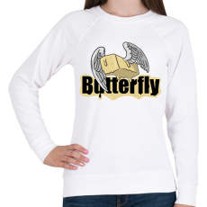 PRINTFASHION Butterfly szóvicc - Női pulóver - Fehér