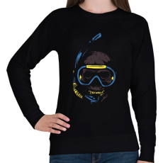 PRINTFASHION Búvár koponya - Női pulóver - Fekete