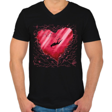PRINTFASHION Búvár love to dive - Férfi V-nyakú póló - Fekete