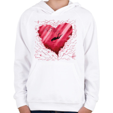 PRINTFASHION Búvár love to dive - Gyerek kapucnis pulóver - Fehér