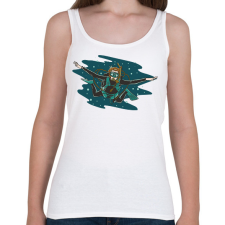 PRINTFASHION Búvár - Női atléta - Fehér női trikó