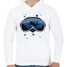 PRINTFASHION Búvárkodás világa - Férfi kapucnis pulóver - Fehér férfi pulóver, kardigán