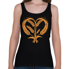 PRINTFASHION Búza szív - Női atléta - Fekete női trikó
