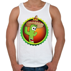 PRINTFASHION Cactus - Férfi atléta - Fehér