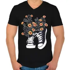 PRINTFASHION Cactus - Férfi V-nyakú póló - Fekete férfi póló