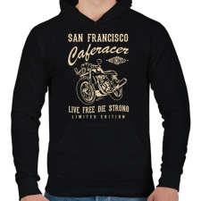 PRINTFASHION cafe racer - Férfi kapucnis pulóver - Fekete férfi pulóver, kardigán