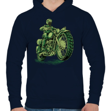 PRINTFASHION Cafe racer - Férfi kapucnis pulóver - Sötétkék férfi pulóver, kardigán