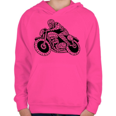 PRINTFASHION Cafe racer - Gyerek kapucnis pulóver - Fukszia