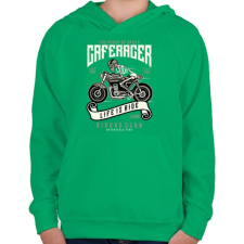 PRINTFASHION Caferacer - Gyerek kapucnis pulóver - Zöld gyerek pulóver, kardigán