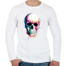 PRINTFASHION Calavera Koponya - Férfi hosszú ujjú póló - Fehér férfi póló