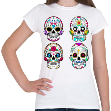 PRINTFASHION Calavera koponyák - Női póló - Fehér női póló