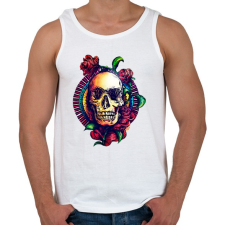 PRINTFASHION Calavera virágos koponya - Férfi atléta - Fehér atléta, trikó