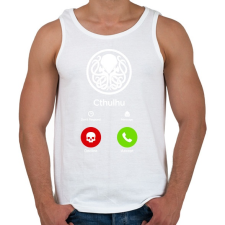 PRINTFASHION Call of Cthulhu (fehér) - Férfi atléta - Fehér atléta, trikó