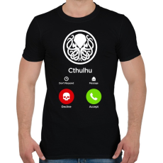 PRINTFASHION Call of Cthulhu (fehér) - Férfi póló - Fekete