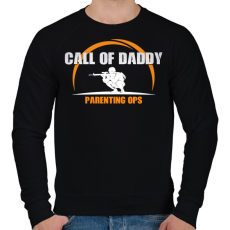 PRINTFASHION Call of Daddy apa vigyáz rád - Férfi pulóver - Fekete