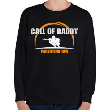PRINTFASHION Call of Daddy apa vigyáz rád - Gyerek pulóver - Fekete gyerek pulóver, kardigán