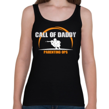 PRINTFASHION Call of Daddy apa vigyáz rád - Női atléta - Fekete női trikó