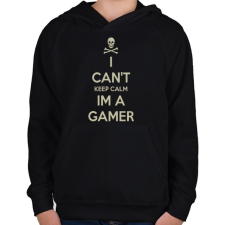 PRINTFASHION Can't keep calm - Gyerek kapucnis pulóver - Fekete gyerek pulóver, kardigán