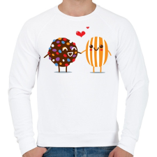 PRINTFASHION Candy Crush - Férfi pulóver - Fehér férfi pulóver, kardigán