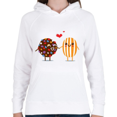 PRINTFASHION Candy Crush - Női kapucnis pulóver - Fehér