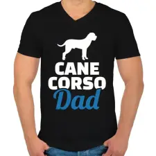 PRINTFASHION Cane Corso Dad - Férfi V-nyakú póló - Fekete férfi póló