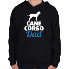 PRINTFASHION Cane Corso Dad - Gyerek kapucnis pulóver - Fekete