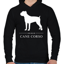 PRINTFASHION Cane Corso - Férfi kapucnis pulóver - Fekete férfi pulóver, kardigán