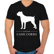 PRINTFASHION Cane Corso - Férfi V-nyakú póló - Fekete