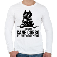 PRINTFASHION Cane Corso hug - Férfi hosszú ujjú póló - Fehér