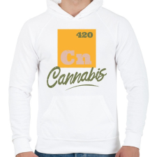 PRINTFASHION Cannabis - Cn 420 - Férfi kapucnis pulóver - Fehér férfi pulóver, kardigán
