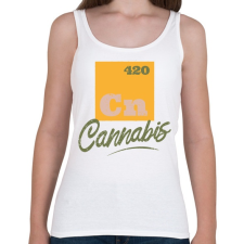 PRINTFASHION Cannabis - Cn 420 - Női atléta - Fehér női trikó