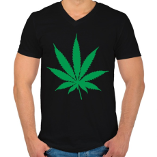 PRINTFASHION Cannabis  - Férfi V-nyakú póló - Fekete